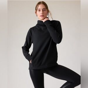 Athleta Cozy Karma Funnel Neck Black Sweatshirt - Size XXS